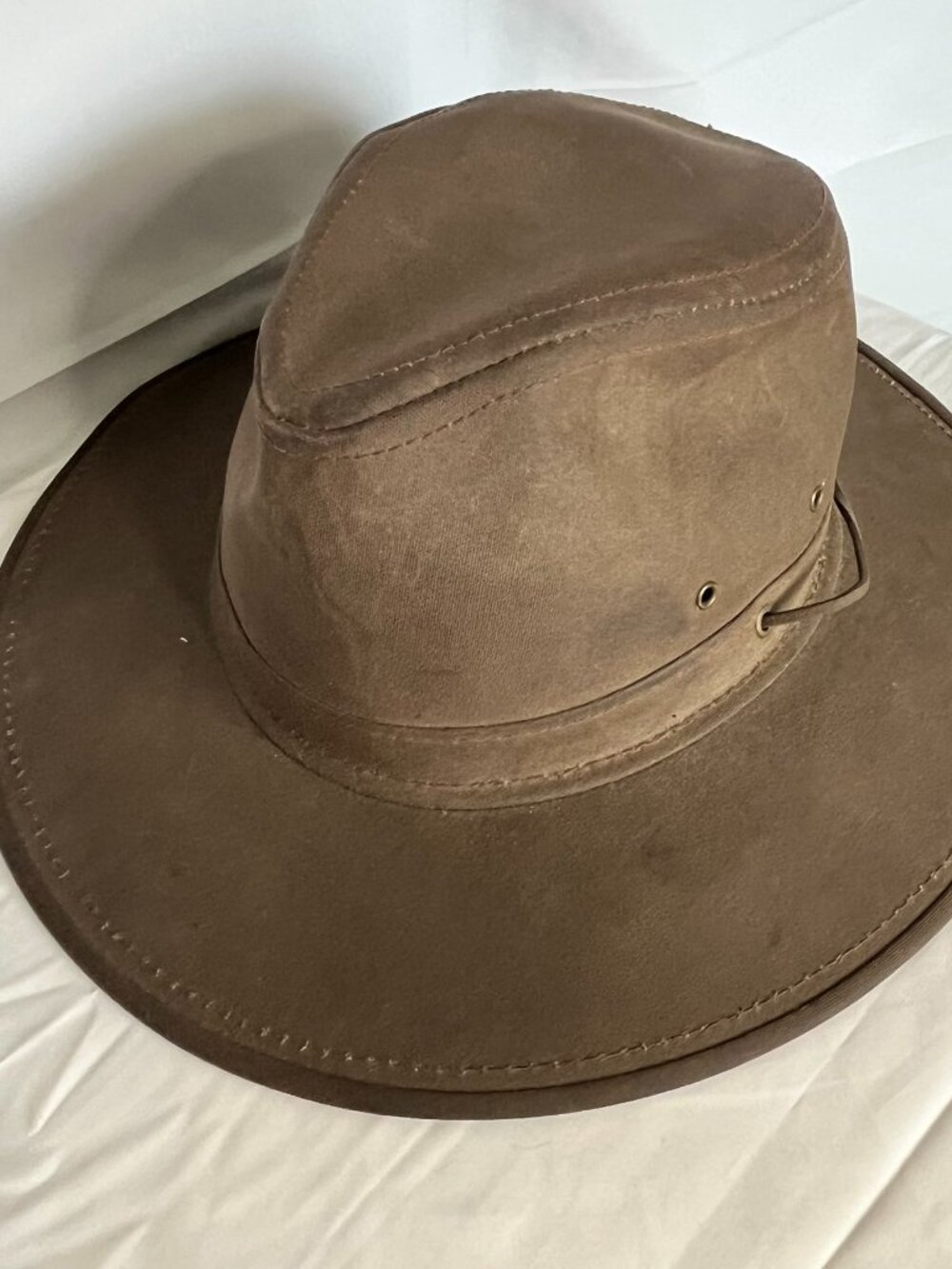 Vintage Henschel Genuine Leather Hat USA Brown Men's Size Medium Hat Suede